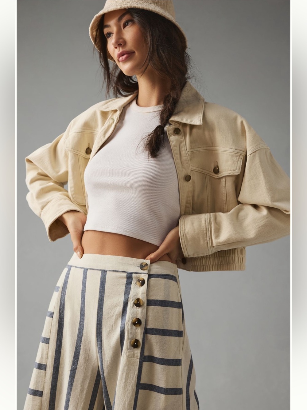 MAEVE ANTHROPOLOGIE Striped Sailor Culotte Pants with Pockets - Picture 7 of 15